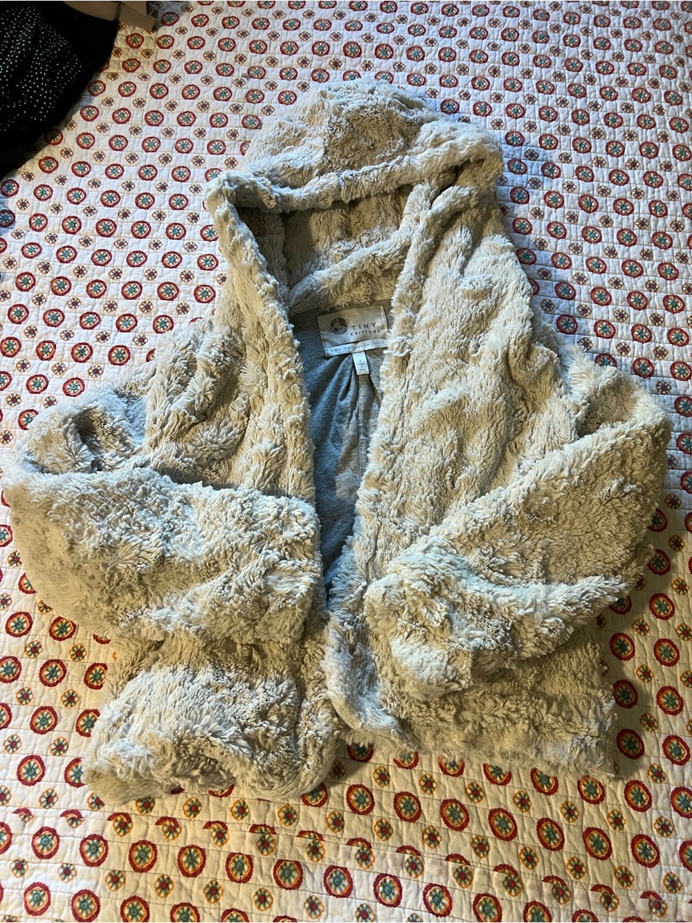 Tiny for Anthropologie Fuzzy Jacket Sweater Beige size medium